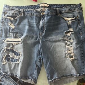 Torrid Blue Distressed Denim Shorts size 30